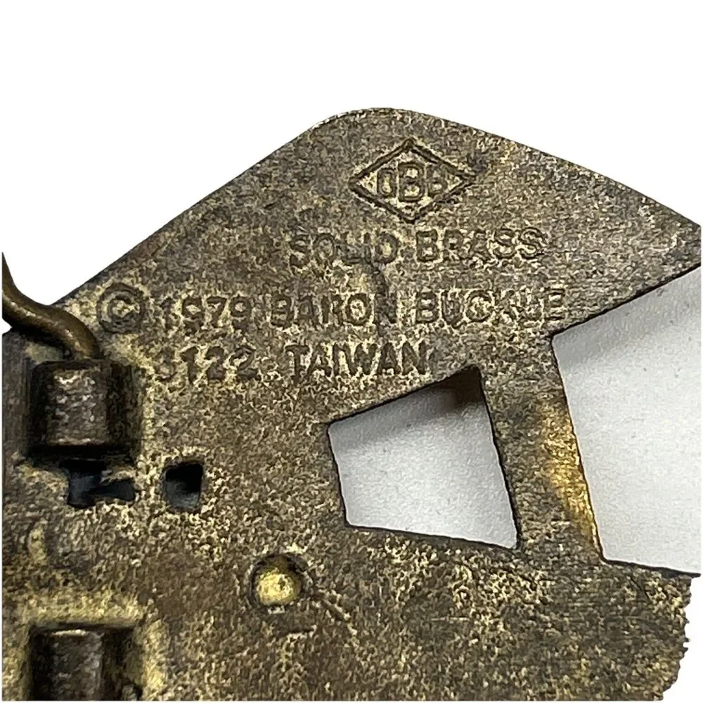 Baron Buckles‎ Solid Brass Vintage Belt Buckle 1979 Biplane Plane